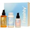 FRESHLY Deep Hydration Essentials 3 pz Cofanetto Idratante Olio + Latte + Crema Mani per Viso e Corpo Cofanetto