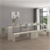 Dmora - Set tavolo e sedie Crispin, Composizione multiuso, Set con consolle e 1 panca allungabili, 100% Made in Italy, 66x25h45 cm, Cemento