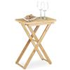 Relaxdays Tavolino pieghevole, da salotto, giardino, in bambù, piccolo, forma rettangolare, HxLxP 52x40x31 cm, marrone
