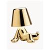Qeeboo Lampada da tavolo piccola portatile a LED con luce regolabile Golden Brothers Bob