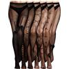 Bencailor 6 Paia Calze a Rete Donna Collant con Fantasia a Fiocco Leggings a Rete Gotici Halloween(Nero,S-M)