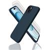 EVETANE Cover iPhone 15 Plus e 2 schermi di protezione - Silicone - Blu - refurbished