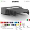 SEIPO SWING SW0093 DIVANO LETTO 3 POSTI imbottita una piazza Base piedi legno verniciato SEIPO Ecopelle D2