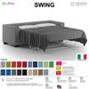 SEIPO SWING SW0093 DIVANO LETTO 3 POSTI imbottita una piazza Base piedi legno verniciato SEIPO tessuto V