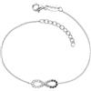 Engelsrufer Bracciale da donna Infinity, in argento sterling con zirconi, chiusura a moschettone, lunghezza regolabile, senza nichel, dimensioni: 17 + 3 cm, 17+3cm, Argento sterling, Nessuna pietra