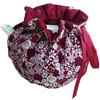 Yangshine Copriteiera in cotone, accogliente, rosso scuro, floreale, vintage, decorativo, antipolvere, con cuscinetto isolante per mantenere il tè caldo, per cucina, casa, ufficio, ristorazione