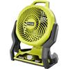 RYOBI Ventilatore Portatile 18V ONE+, 3 Velocità, Testa Orientabile a 120°, Flusso d'Aria fino a 850 m³/h, Solo Corpo Macchina, RF18-0