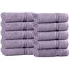 Superior - Set di Asciugamani per Il Viso in Cotone Egiziano, 10 Pezzi, Viola Reale