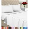 Utopia Bedding Set copripiumino king size in microfibra spazzolata, morbido lenzuolo king size, lussuoso lenzuolo con angoli, lenzuolo sopra e 2 federe, tasca profonda (bianco)