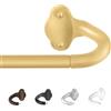 TVWOO Gold Wrap Around Curtain Rods:5/8 Small Blackout Adjustable Window Curtain Rod for Bedroom Kitchen Apartment Renter Friendly,Room Darkening Curved Drapery Rods Easy Install,Brass Golden 36-72