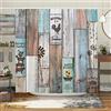 Witzest Tende da doccia rustiche per il bagno, stile vintage, a tema country, in legno, decorazione per il bagno, in poliestere, 183 x 183 cm