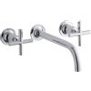 KOHLER Purist - Rubinetto da parete con due maniglie, con beccuccio angolare da 9, 90 gradi e maniglie a croce, valvola non inclusa, cromato lucido, Taglia unica