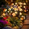 PATIOPIA Luci solari da giardino, impermeabili, migliorate, 40 LED, luci solari per fiori, per esterni, luciole da giardino per sentieri, cortili, decorazioni per terrazze (4 pezzi, bianco caldo)
