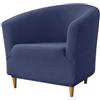 Hearda Copripoltrona 1 Posto Chesterfield Elasticizzato Blu Navy, Antiscivolo Fodera Cocktail Copri Poltrona con Braccioli Jacquard per Bar Club Soggiorno Camera da Letto