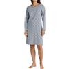 CALIDA Favourites - Camicia da Notte a Maniche Lunghe, in Cotone, Facile da Pulire, con Spacco Decorativo sull'Orlo, Lunghezza 100 cm, Peacoat Blue, 48-50