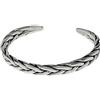 Treasure Bay Bracciale rigido da uomo in argento Sterling 925 con dettagli intrecciati, Misura unica, Argento