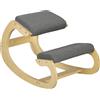 HOMCOM Sedia Ergonomica per Ginocchia in Legno con Cuscino Imbottito 55x85x55 cm Grigio | Aosom Italy