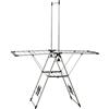 HOMCOM Stendibiancheria pieghevole da terra con ali regolabili, portascarpe, in acciaio inox, 156,5 x 68 x 192 cm, Argento | Aosom Italy