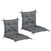 Outsunny Set 2 Cuscini per Sedie da Esterno in Poliestere e Cotone con Lacci, 50x98x8 cm, Grigio | Aosom Italy