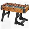 SPORTNOW Calciobalilla pieghevole in legno su supporto con 2 palline 22 giocatori, 118 x 107,5 x 78 cm, Marrone | Aosom Italy