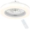 HOMCOM Ventilatore a Soffitto con Luce LED Regolabile e 6 Velocità, in Plastica e Acrilico, Ø46x16 cm, Bianco | Aosom Italy