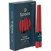 Spaas - 8 x 2 eleganti candele rustiche da tavola, 6,5 ore, colore: rosso