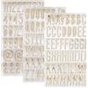 SOFPLATE 3 foglio di Adesivi con Numeri 3D Adesivi con Alfabeto Dorato 7.1 x 3.9 pollici In Rilievo Impermeabili In PVC con Lettere Splendidi Adesivi Decorativi Autoadesivi Confezione per Scrapbooking