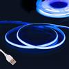 Fosingut Blu COB Striscia LED Camera, 5v 3m 480LED/m USB Luci LED TV Retroilluminazione Intelligente,2.7mm CRI90 catena luminosa a Strisce LED Adesive per Cucina Sottopensile, Armadio,PC,Mirror