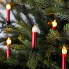 Lights4fun - Catena di luci per albero di Natale a LED da 50 luci, 14,7 m, catena di luci a candela rossa per interni, luci rosse per albero di Natale con cavo