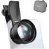 NEEWER Obiettivo Macro 75mm per Fotocamera Telefono con Clip Filettata da 17mm, Ingrandimento 3X, 5 Elementi in 5 Gruppi per Backplate, Phone Cage, Case Compatibile con iPhone Samsung Android, LS-73