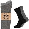 Wonky Line Calzini Lana Alpaca Uomo Donna 2 Paia, Morbidi Traspiranti Termici Invernali, Caldi Confortevoli Leggeri per Lavoro Sport Outdoor, Taglia 35-50 - Antracite & Grigio - 39-42