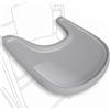 Babarta Tavolo per seggiolone compatibile con sedia Stokke Tripp Trapp con potente superficie di aspirazione liscia, design ergonomico curvo, grigio lucido - senza BPA, facile da montare