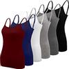 BQTQ 6 Pezzi Canotta Donna Canottiera Regolabile Spalline Tank Top Senza Maniche per Donna e Ragazze, Nero, Bianco, Grigio, Rosso Scuro, Blu Scuro, Grigio Scuro, M