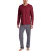 CALIDA Relax Imprint - Pigiama Lungo da Uomo, in 100% Cotone, Facile da Pulire, Elastico e indeformabile, in Jersey Singolo, Rosso - Mars Red, 62