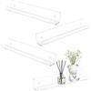 TMZELOA Mensola da Parete Acrilico Trasparente 30cm Set 4 - Mensola Bagno Senza Fori con Adesivo e Viti, Mensola Salvaspazio Autoadesiva - Per Bagno, Cucina, Camera, Soggiorno