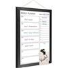 Umtiti Weekly-2737BK - Lavagna bianca cancellabile a secco e calendario settimanale, 26,7 x 36,8 cm, lavagna magnetica da parete, in legno massello con cornice nera, lavagna per pianificare ufficio