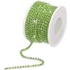 QUARKZMAN 10 Iarde 2,5mm Cristallo Strass Diamante Chiudi Catena Rifinitura Artiglio Coppa per Cucito, Artigianato, Fai-da-Te Gioielli Matrimonio Decorazioni Luce Verde Gemme Luce Verde Base