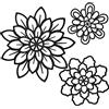 Moxweyeni 3 decorazioni da parete con fiori in metallo, decorazione rustica da parete, decorazione da parete per casa colonica, decorazione da parete, multipla floreale, per bagno, soggiorno, casa, ufficio,
