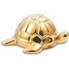 TQUPT Statua di tartaruga dorata, sculture in oro tartaruga statua in ceramica accessori per la casa scrivania oro decorazione per interni regalo da collezione o anziani