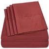 Sweet Home Collection Queen Sheets 1500 Supreme Collection - Set di lenzuola per letto matrimoniale, 6 pezzi, in microfibra spazzolata fine, con tasca profonda, 2 federe extra, per letto matrimoniale, bordeaux