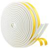 Storystore Nastro sigillante autoadesivo, in gommapiuma, bianco, 10 mm x 6 mm, in gomma espansa autoadesiva per porte finestre, resistente alle intemperie, anti-collisione, isolamento acustico (5 m x 2 rotoli)