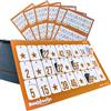 Bashtastic 1008 Cartelle Tombola con Finestrelle - Cartelle Tombola Classica, Cartella Riutilizzabile, Numerate e Tutte Diverse tra Loro per il Gioco Tradizionale e Bingo 90 Palline, Colore Arancione