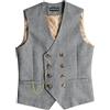 Solovedress Gilet da uomo vintage in tweed, doppiopetto, per matrimonio