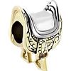 LSxAB Ciondolo dorato a forma di sella di cavallo, per appassionati di equitazione, compatibile con braccialetti Pandora, Rame, Nessuna pietra preziosa