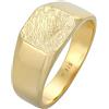 Kuzzoi Anello da uomo quadrato opaco in argento Sterling 925 placcato oro, anello classico in argento massiccio 11 mm di larghezza, misura 56