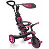 Globber Triciclo Evolutivo per Bambini 4 in 1 Nero Rosa Neon Regolabile