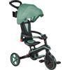 Globber Triciclo Pieghevole 4 in 1 per Bambini Verde Oliva con Ruote EVA