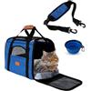SSS SALLYSS SALLYSS Trasportino per Cani e Gatti, Gabbietta Morbida 45x31x33cm per Animali Domestici, Borsa portabile o a Tracolla in Tessuto da Trasporto Confortevole, Borsa Ripiegabile Viaggio Sull' Aereo, Blu
