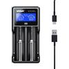 XTAR - VC2L - Caricabatterie USB C migliorato 18650 Caricabatterie rapido per batterie 2 A 26650 Display LCD per batterie AA AAA C D (VC2L)