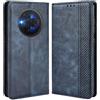 MOJIA Cover per TCL NxtPaper 60 Ultra, PU Custodia Antiurto Resistente ai Graffi, Custodia Flip Portafoglio per Telefono con Supporto e Slot per Schede. Blu
